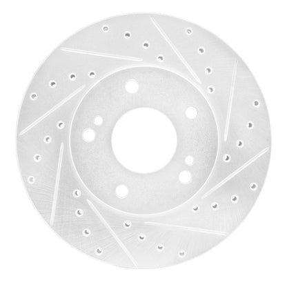 R1 Concepts R1 87-89 Nissan 300ZX Turbo Front Right Drilled & Slotted Silver Brake Rotor