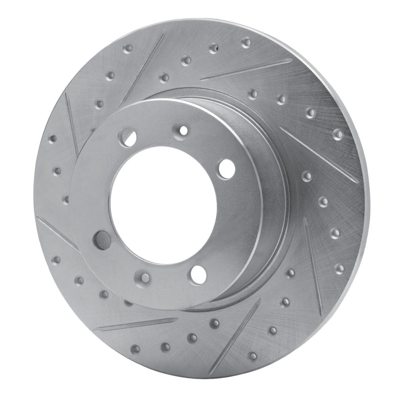 R1 Concepts R1 81-87 Saab 900 Front Left Drilled & Slotted Silver Brake Rotor