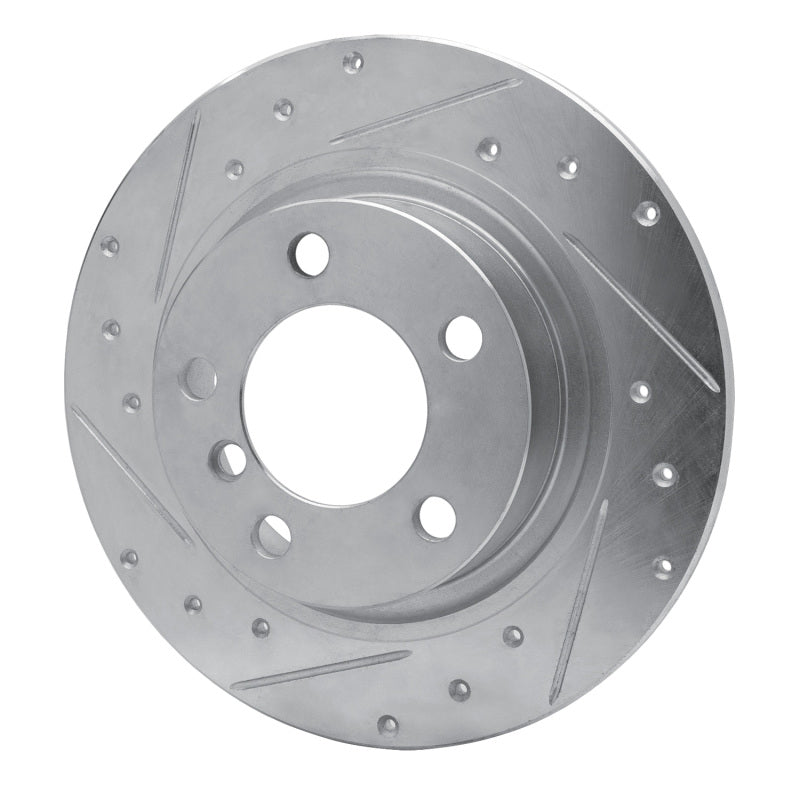 R1 Concepts R1 13-16 Mini Cooper Countryman Rear Left Drilled & Slotted Silver Brake Rotor