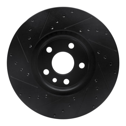 R1 Concepts R1 07-18 Land Rover Range Rover Evoque Front Right Drilled & Slotted Black Brake Rotor