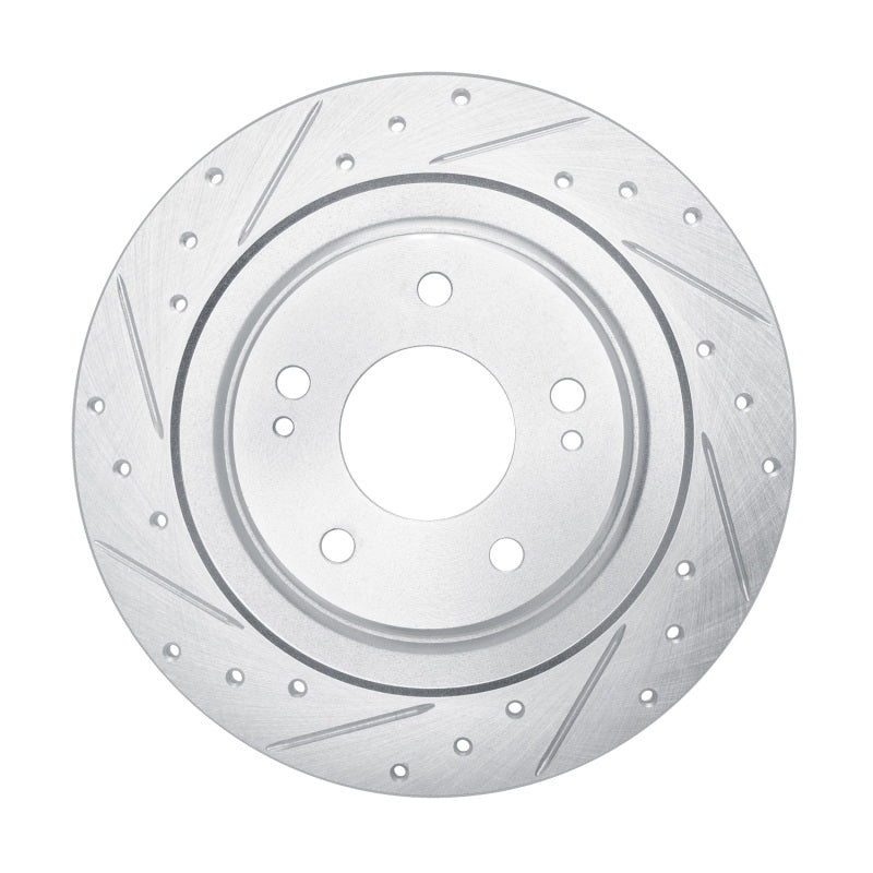R1 Concepts R1 13-25 Mitsubishi Outlander PHEV Rear Left Drilled & Slotted Silver Brake Rotor