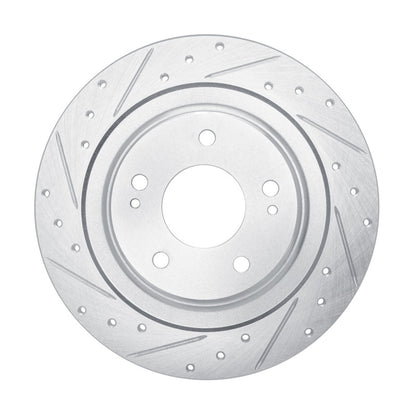 R1 Concepts R1 13-25 Mitsubishi Outlander PHEV Rear Left Drilled & Slotted Silver Brake Rotor