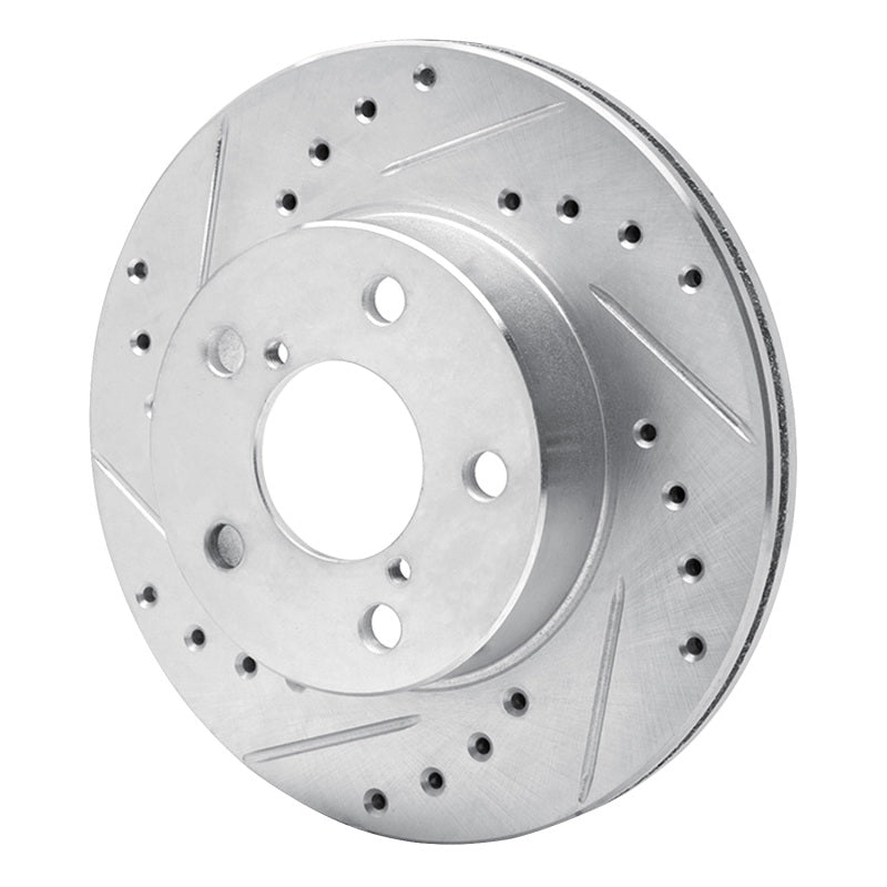 R1 Concepts R1 93-96 Subaru Impreza Front Left Drilled & Slotted Silver Brake Rotor