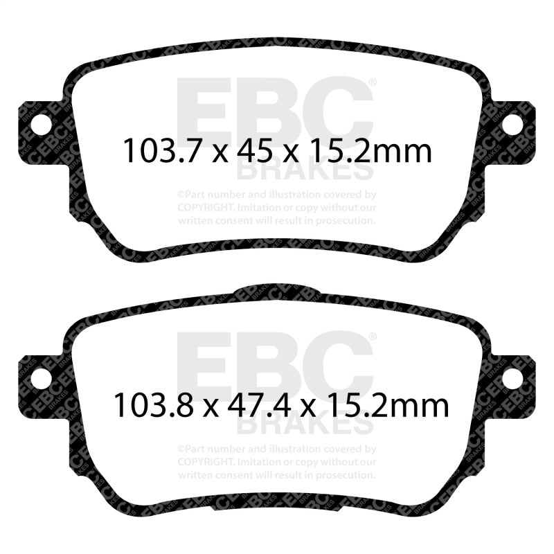 EBC 2018+ Nissan Leaf Electric (w/283mm Front Rotors) Rear Ultimax Brake Pads