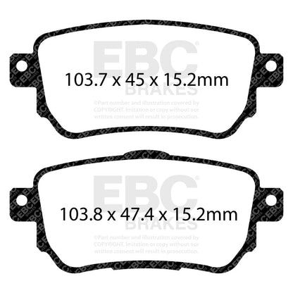 EBC 2018+ Nissan Leaf Electric (w/283mm Front Rotors) Rear Ultimax Brake Pads