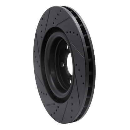 R1 Concepts R1 05-23 Chrysler 300 Front Right Drilled & Slotted Black Brake Rotor