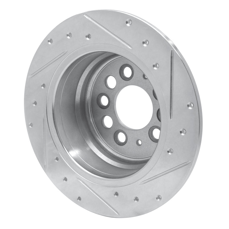 R1 Concepts R1 67-74 Volvo 142 Rear Left Drilled & Slotted Silver Brake Rotor