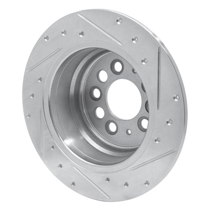 R1 Concepts R1 67-74 Volvo 142 Rear Left Drilled & Slotted Silver Brake Rotor