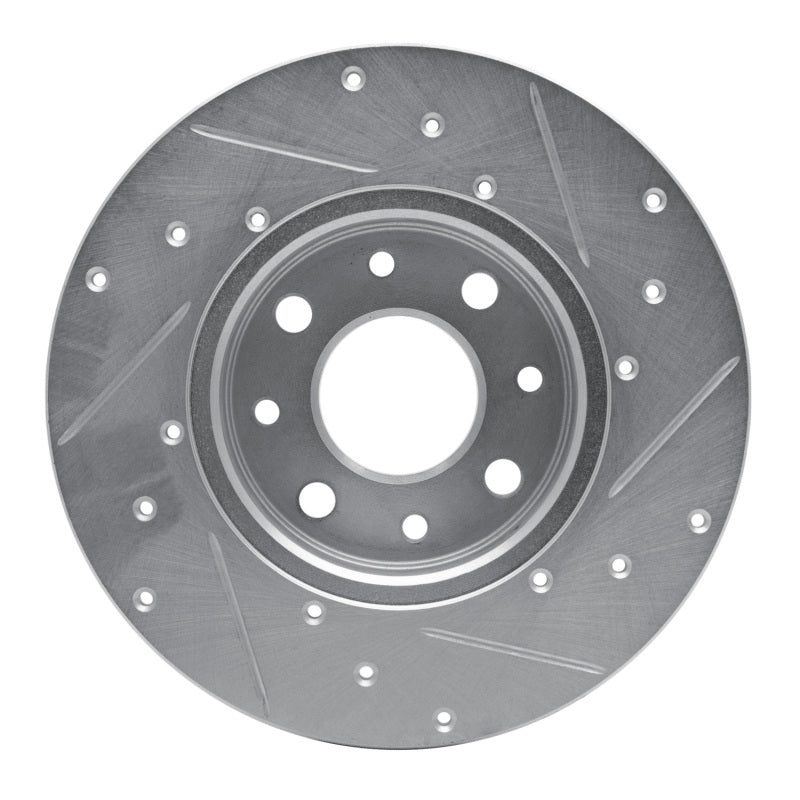 R1 Concepts R1 13-19 Fiat 500E Rear Left Drilled & Slotted Silver Brake Rotor