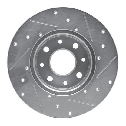 R1 Concepts R1 13-19 Fiat 500E Rear Left Drilled & Slotted Silver Brake Rotor