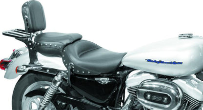 Mustang Motorcycle Mustang 04-21 Harley Sportster Wide Touring 1PC Seat w/Studs- Black