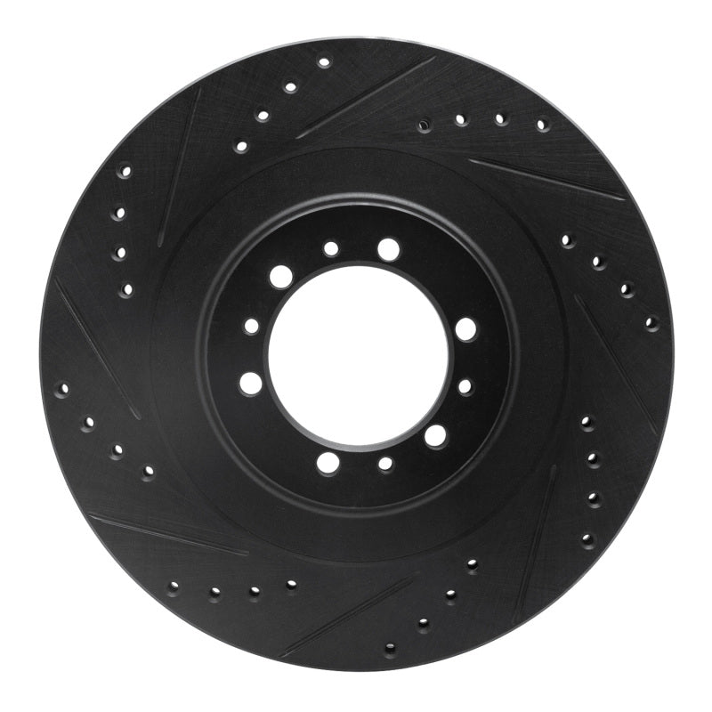 R1 Concepts R1 98-04 Mitsubishi Montero Front Left Drilled & Slotted Black Brake Rotor