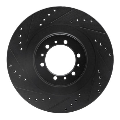 R1 Concepts R1 98-04 Mitsubishi Montero Front Left Drilled & Slotted Black Brake Rotor