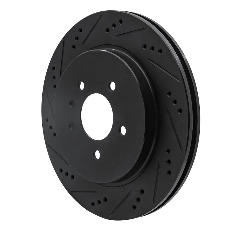 R1 Concepts R1 05-11 Cadillac STS Rear Left Drilled & Slotted Black Brake Rotor