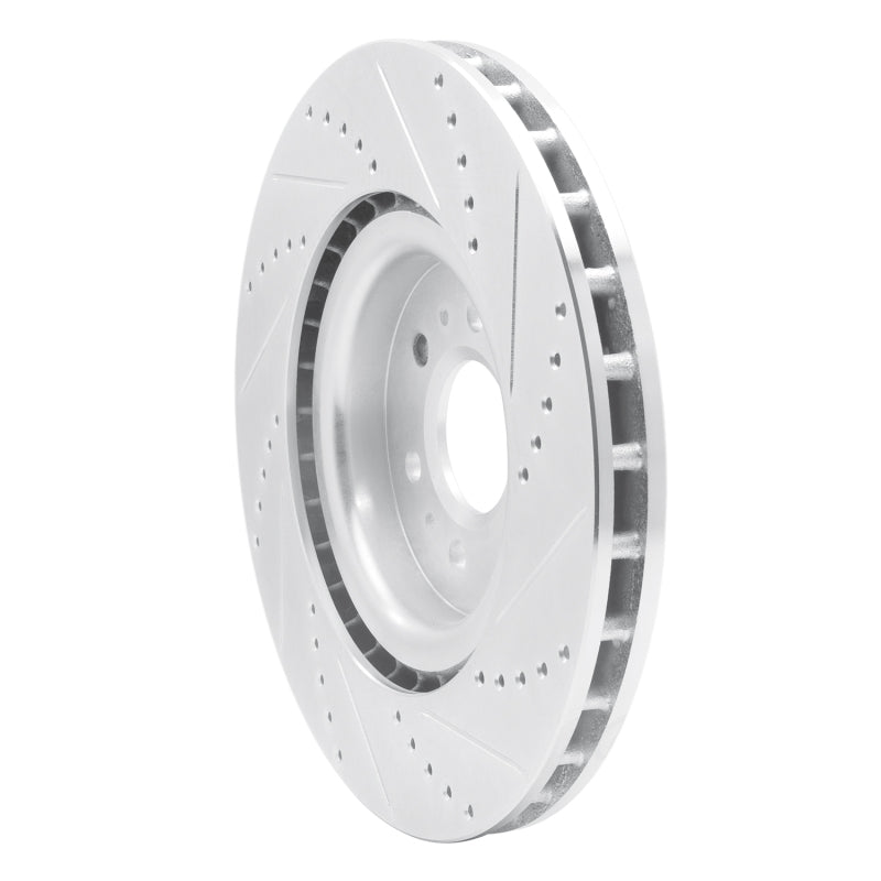 R1 Concepts R1 04-11 Cadillac STS Front Left Drilled & Slotted Silver Brake Rotor