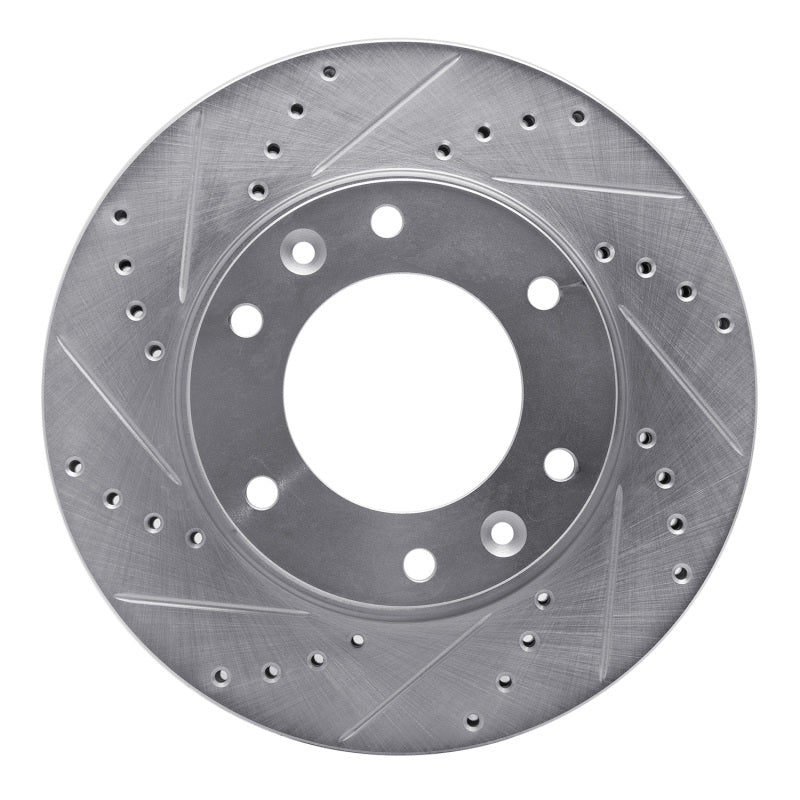 R1 Concepts R1 06-14 Hyundai Entourage Front Left Drilled & Slotted Silver Brake Rotor