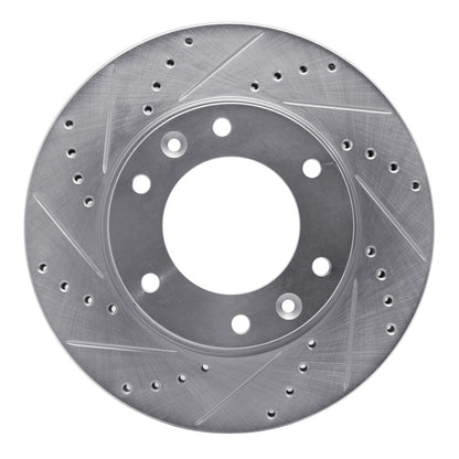 R1 Concepts R1 06-14 Hyundai Entourage Front Left Drilled & Slotted Silver Brake Rotor