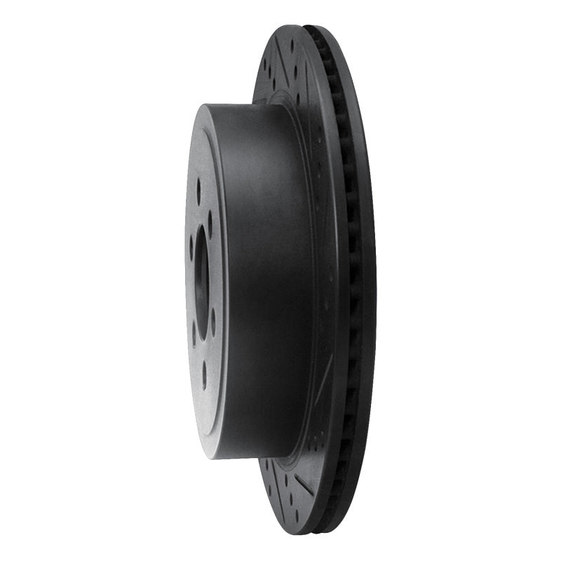 R1 Concepts R1 03-03 Dodge Durango Rear Right Drilled & Slotted Black Brake Rotor