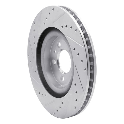 R1 Concepts R1 11-14 Ford Mustang Front Right Drilled & Slotted Silver Brake Rotor