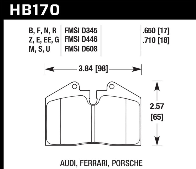 Hawk Performance Hawk 1999 Ferrari F355 Front ER-1 Brake Pads