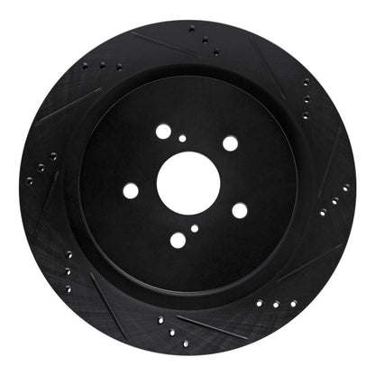 R1 Concepts R1 16-22 Lexus RX350 Rear Right Drilled & Slotted Black Brake Rotor