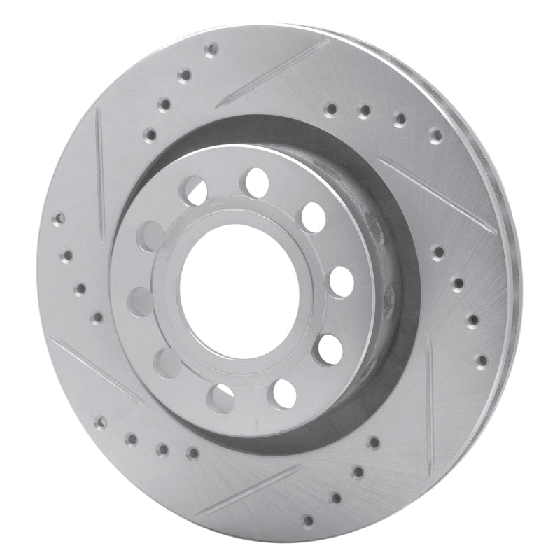 R1 Concepts R1 04-05 Audi ALLROAD Rear Left Drilled & Slotted Silver Brake Rotor