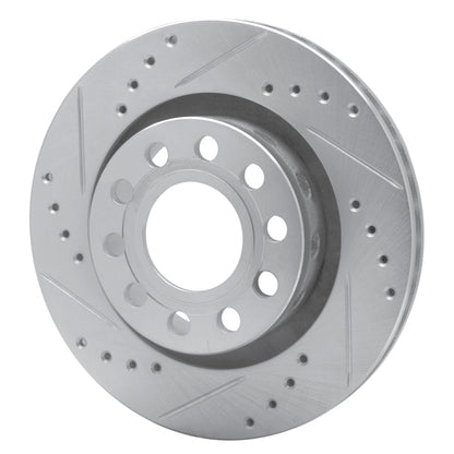 R1 Concepts R1 04-05 Audi ALLROAD Rear Left Drilled & Slotted Silver Brake Rotor