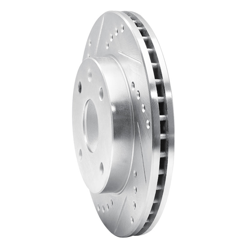 R1 Concepts R1 04-10 Chevrolet Optra (Mexico) Front Left Drilled & Slotted Silver Brake Rotor