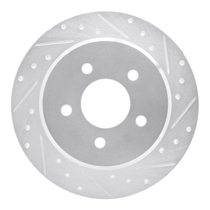 R1 Concepts R1 91-95 Ford Crown Victoria Rear Right Drilled & Slotted Silver Brake Rotor