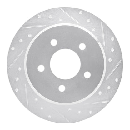 R1 Concepts R1 91-95 Ford Crown Victoria Rear Right Drilled & Slotted Silver Brake Rotor