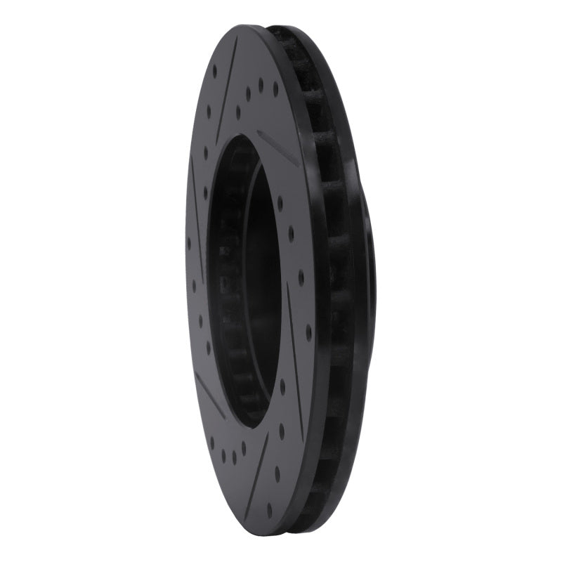 R1 Concepts R1 87-91 Toyota Camry Front Right Drilled & Slotted Black Brake Rotor