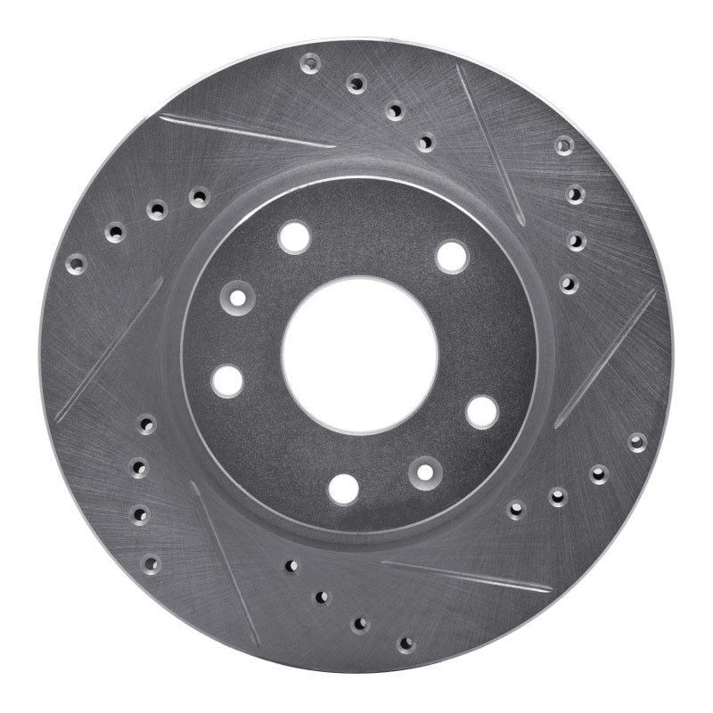 R1 Concepts R1 02-05 Land Rover Freelander Front Right Drilled & Slotted Silver Brake Rotor