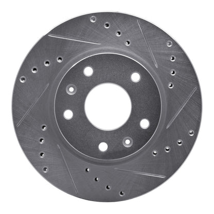 R1 Concepts R1 02-05 Land Rover Freelander Front Right Drilled & Slotted Silver Brake Rotor