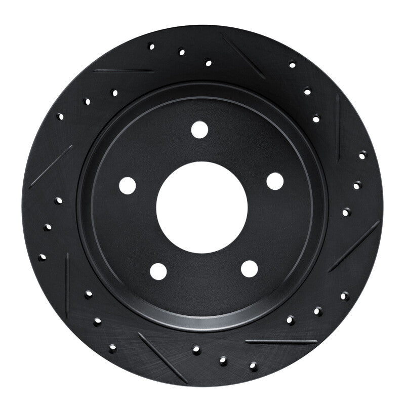R1 Concepts R1 84-87 Chevrolet Corvette Front Right Drilled & Slotted Black Brake Rotor