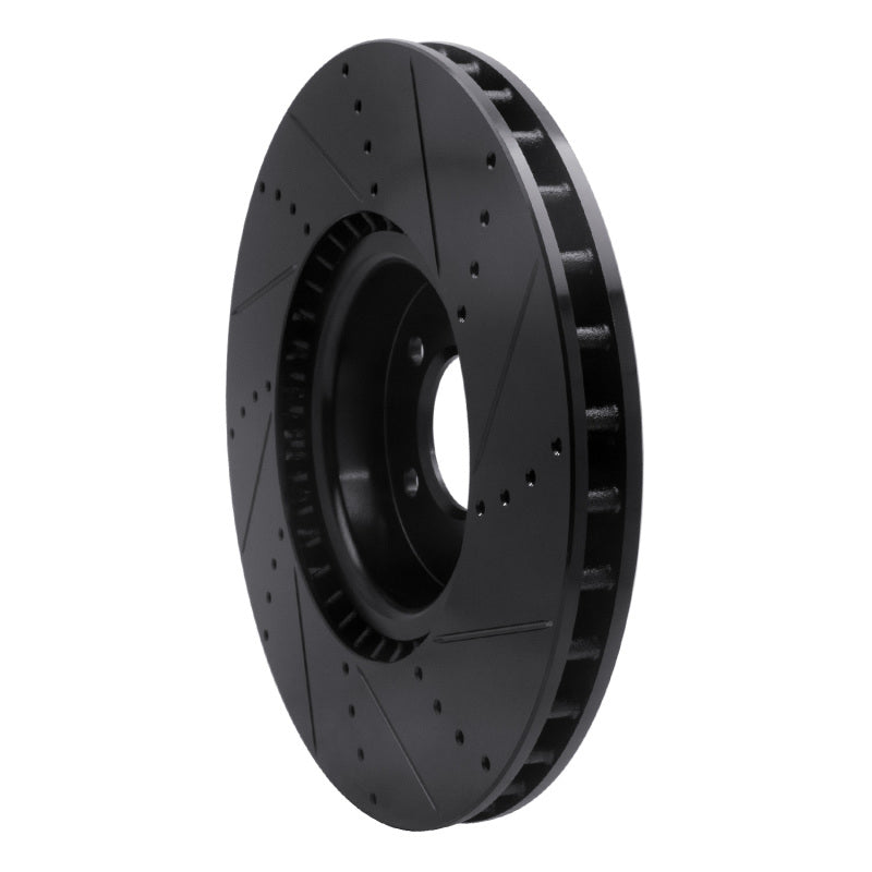 R1 Concepts R1 2010-2017 Land Rover Range Rover Front Left Drilled & Slotted Black Brake Rotor