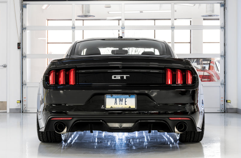 AWE Tuning S550 Mustang GT Cat-Back Exhaust - Track Edition (Diamond Black Tips)