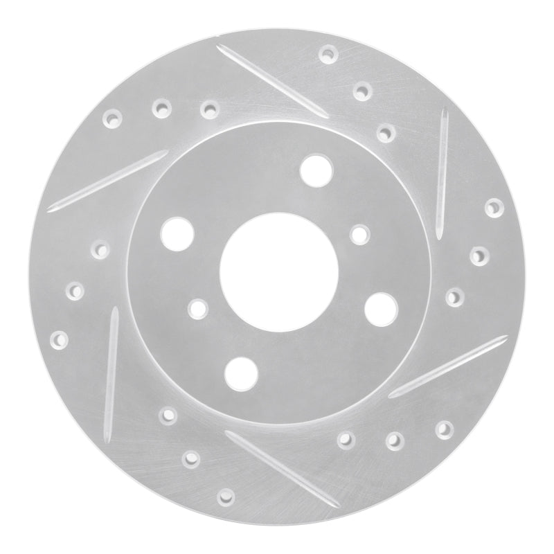 R1 Concepts R1 90-91 Toyota Celica Front Right Drilled & Slotted Silver Brake Rotor