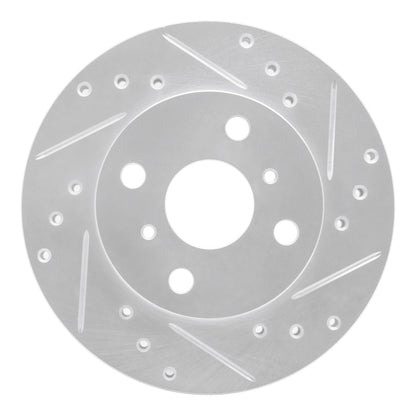 R1 Concepts R1 90-91 Toyota Celica Front Right Drilled & Slotted Silver Brake Rotor