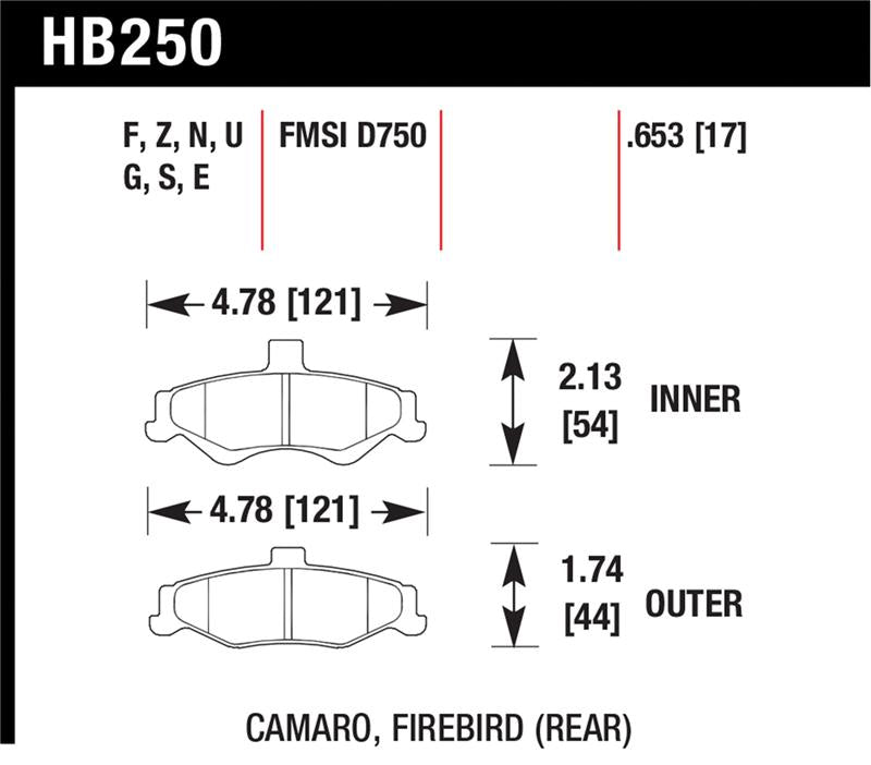 Hawk Performance Hawk 98-02 Chevrolet Camaro SS/Z28 / 98-02 Pontiac Firebird HT-10 Race Rear Brake Pads