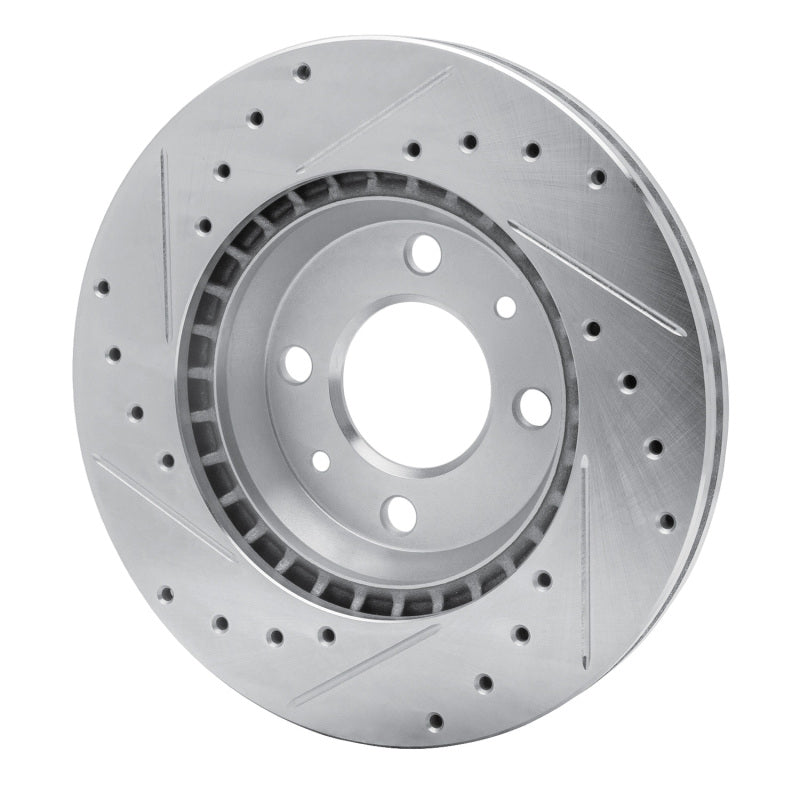R1 Concepts R1 87-93 Saab 900 Front Right Drilled & Slotted Silver Brake Rotor