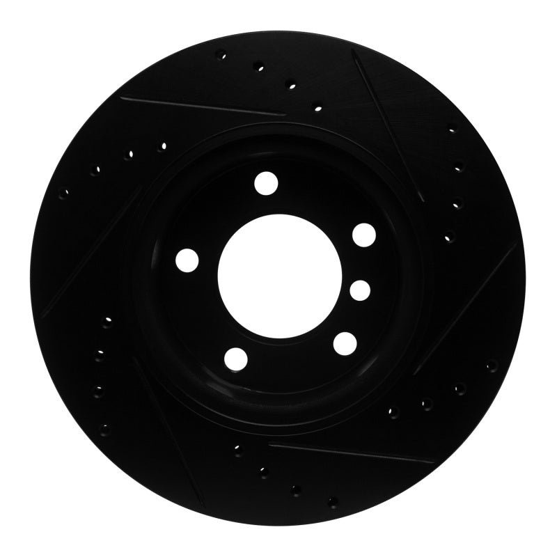 R1 Concepts R1 05-07 BMW 120i (Mexico) Front Left Drilled & Slotted Black Brake Rotor
