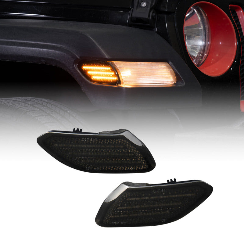 Form Lighting 2018 Wrangler JL LED Sidemarkers Smoked (Pair)