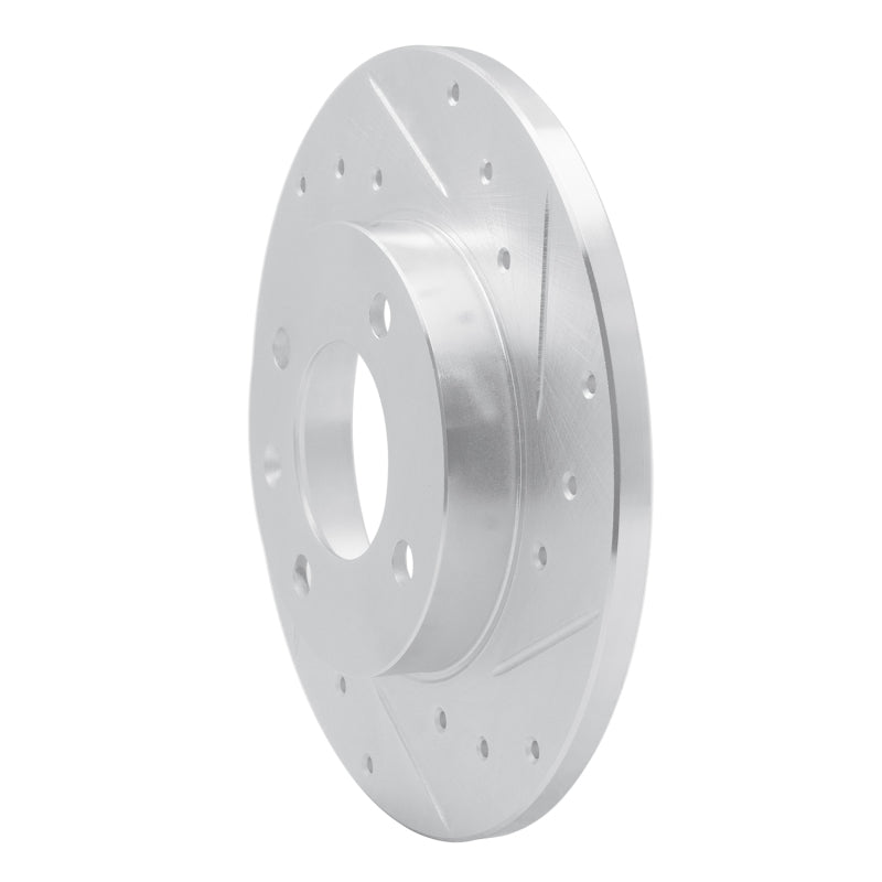 R1 Concepts R1 73-05 Audi Coupe Front Right Drilled & Slotted Silver Brake Rotor