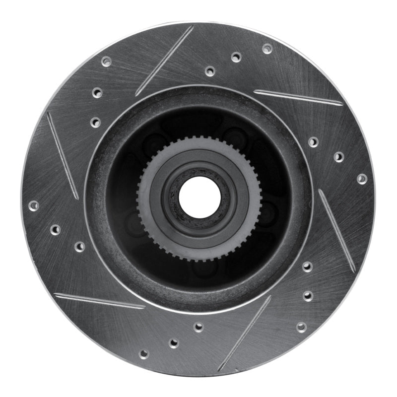 R1 Concepts R1 90-91 Ford LTD Crown Victoria Front Left Drilled & Slotted Silver Brake Rotor
