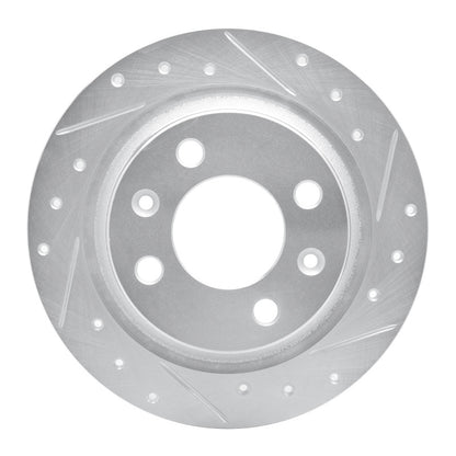 R1 Concepts R1 86-98 Saab 9000 Rear Right Drilled & Slotted Silver Brake Rotor