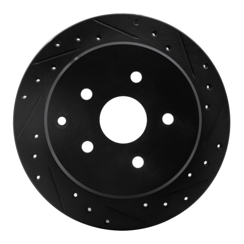R1 Concepts R1 86-97 Toyota Previa Rear Right Drilled & Slotted Black Brake Rotor