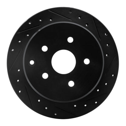 R1 Concepts R1 86-97 Toyota Previa Rear Right Drilled & Slotted Black Brake Rotor