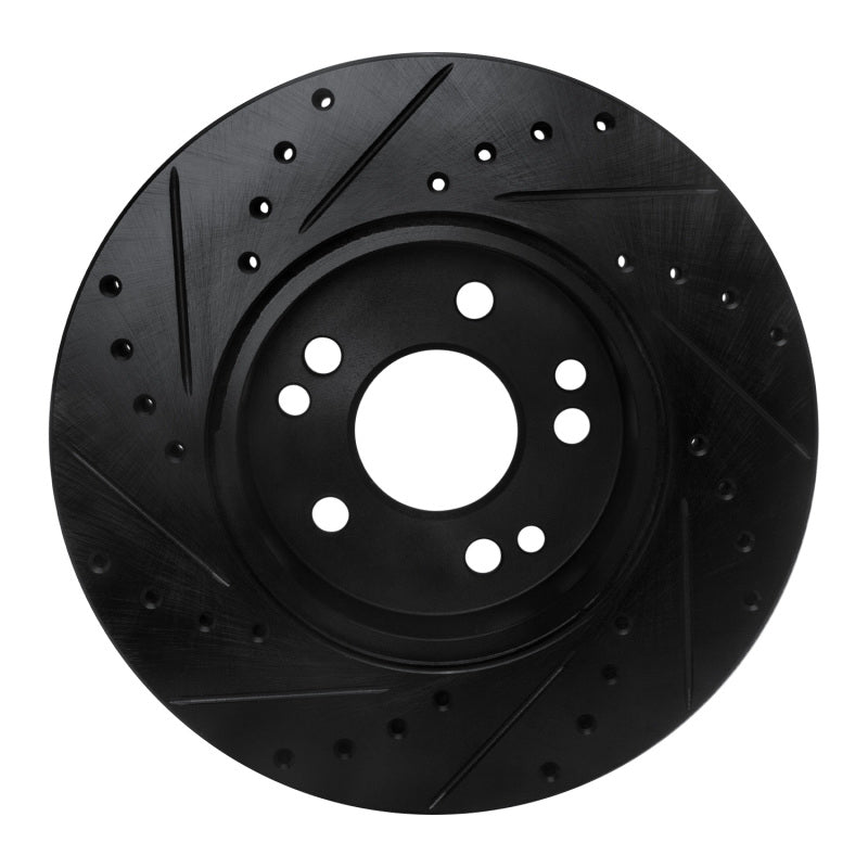 R1 Concepts R1 90-95 Mercedes-Benz 300CE Front Right Drilled & Slotted Black Brake Rotor