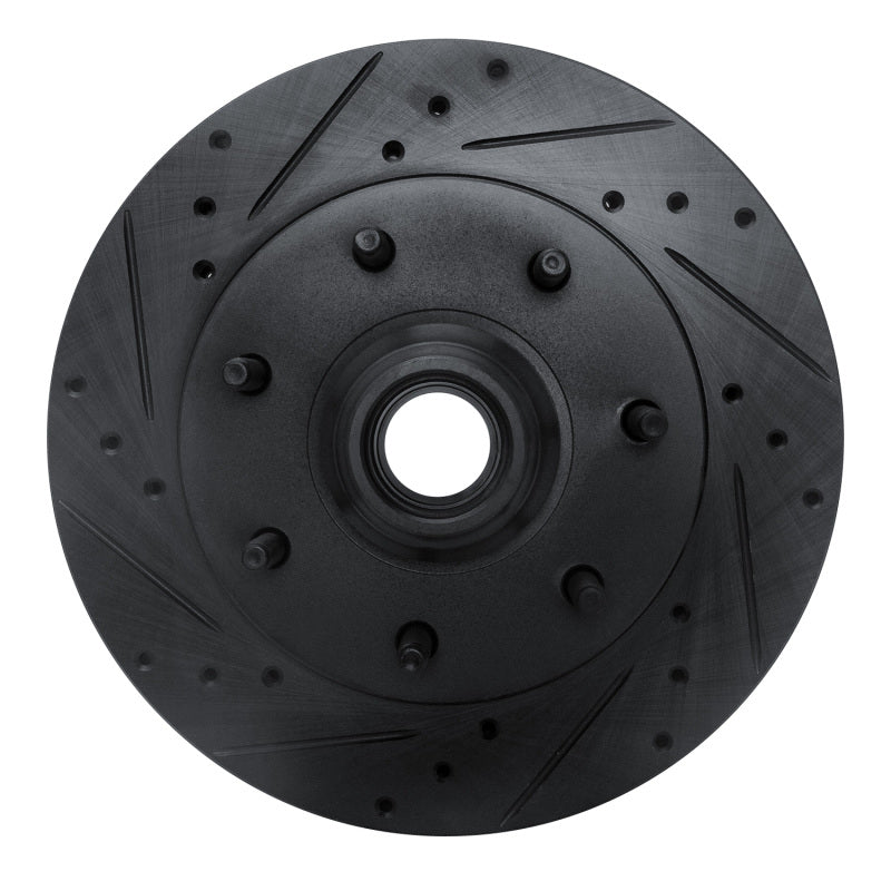 R1 Concepts R1 97-02 Ford F-250 2WD (Excl Super Duty) Front Left Drilled & Slotted Black Brake Rotor