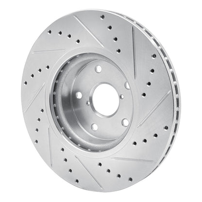 R1 Concepts R1 06-21 Subaru Legacy Front Left Drilled & Slotted Silver Brake Rotor